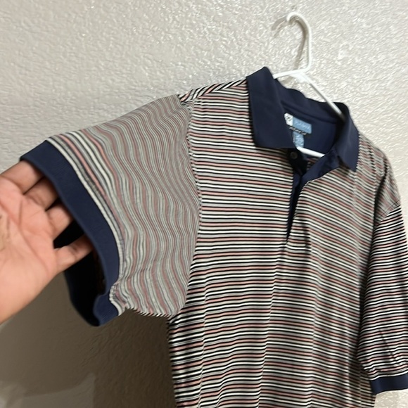 Jos. A. Bank Leadbetter Golf Polo Shirt Mens Medium 100% Cotton Blue Striped - Picture 3 of 7